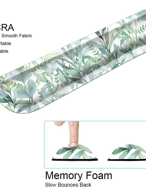 Load image into Gallery viewer, 3 in 1 Ergonomic Mouse Pad with Wrist Support and Keyboard Wrist Rest Pad Set with Coaster,  Wrist Pad with Non-Slip Rubber Base &amp; Raised Memory Foam, Easy Typing &amp; Pain Relief, Green Plants
