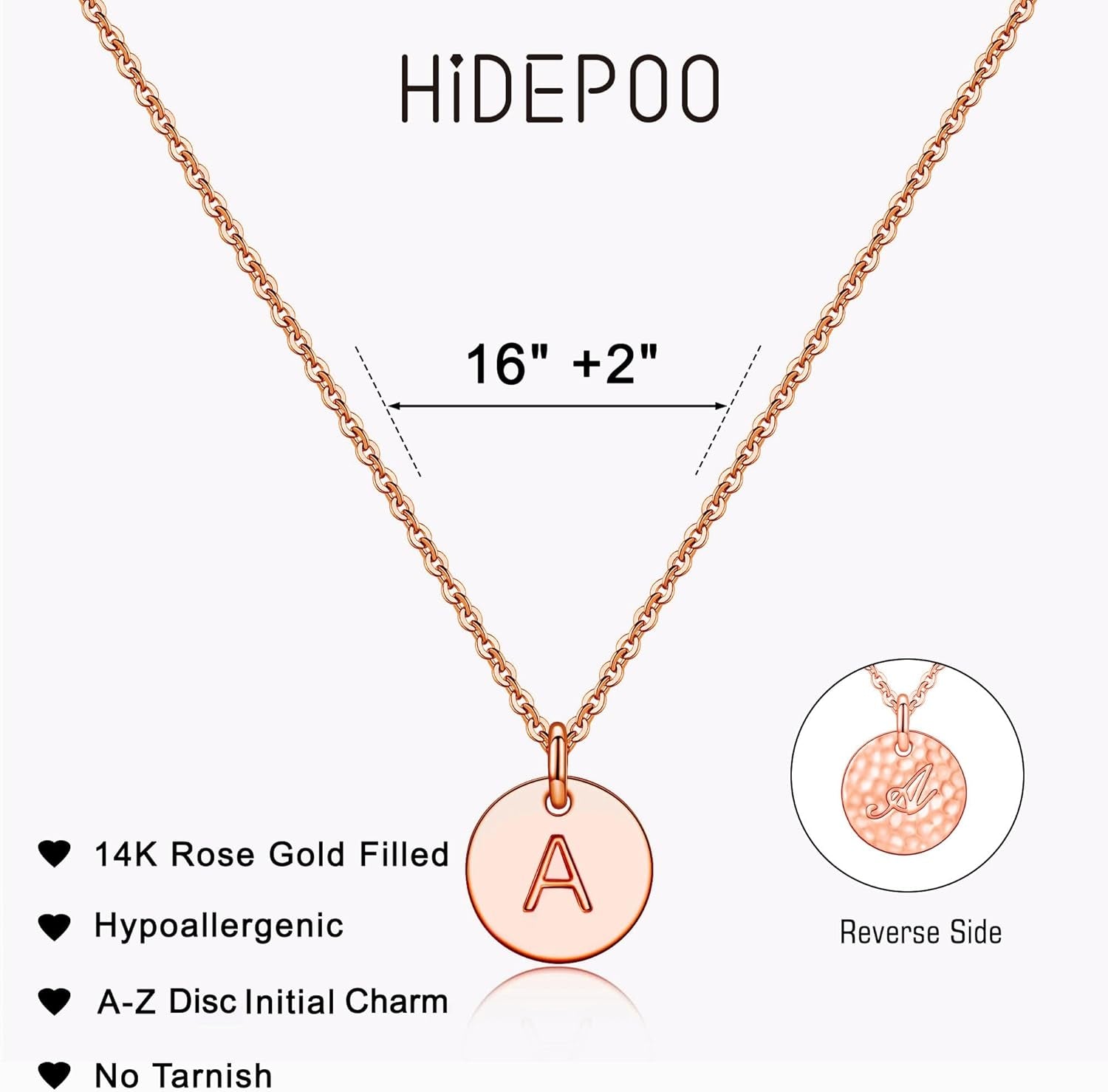 Mothers Day Girls Gifts for Daughters, 14K Gold Filled Dainty Disc Double Side Engraved Hammered Initial Necklace Personalized Letter Pendant Initial Necklaces Mother Day Jewelry Gifts for Women Girls